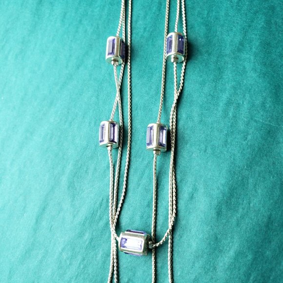 2/10$ Coldwater Creek missing one stone silver tone and purple necklace - Picture 7 of 7